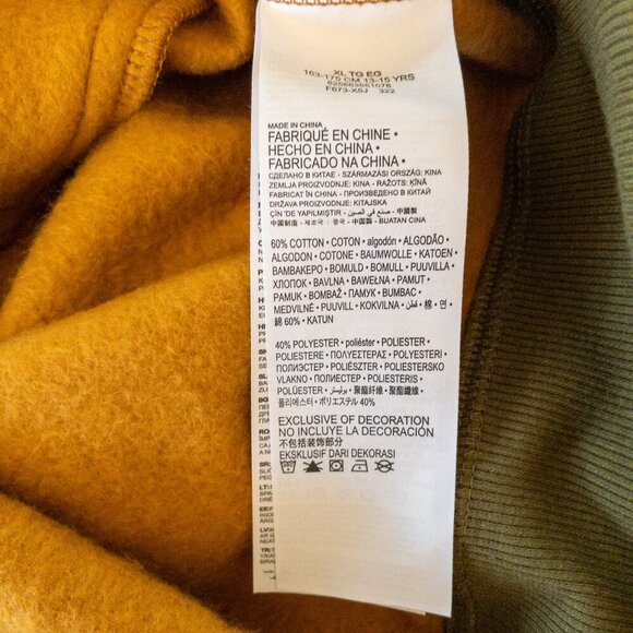 Levi's Colorblock Hoodie XL - Blue Olive Mustard Pullover Sweatshirt - Picture 5 of 5